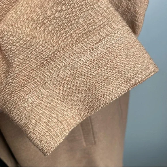 Vintage 90s DKNY Donna Karan Made In Italy Linen Blend Zip Jacket Beige Medium - Picture 6 of 10